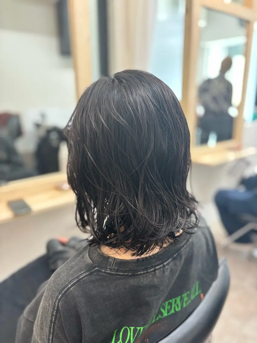 ミディアム パーマ カット パーマ 小顔似合わせカット ┊︎*AYANO*のヘアスタイル