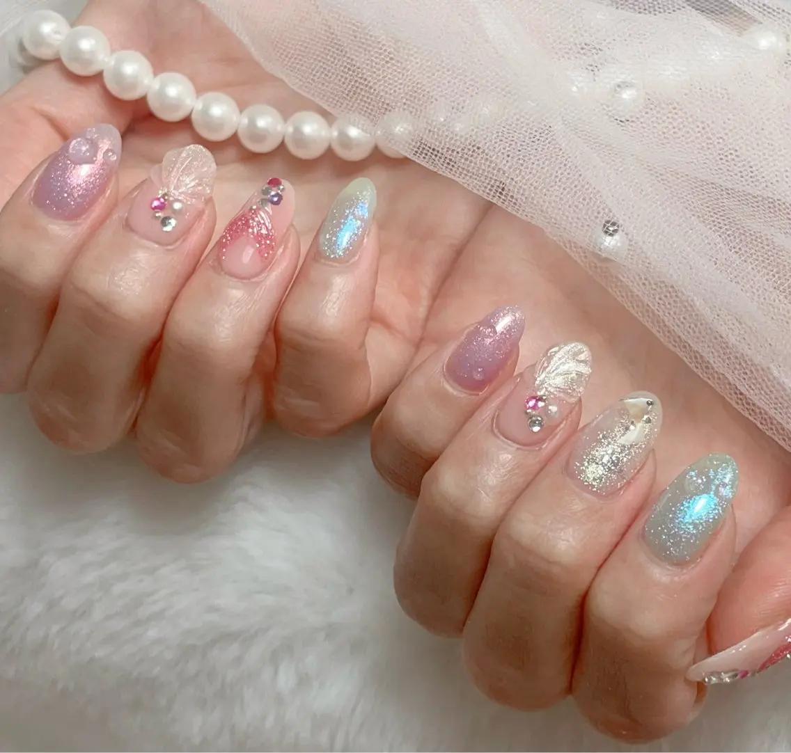ネイル アートネイル フットネイル ジェルネイル マグネットネイル パラジェル B·U Nail大宮 長さだし専門店のネイルデザイン