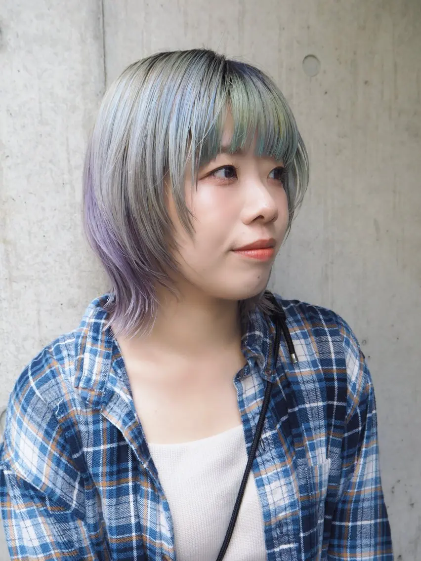 ミディアム カラー カット ヘアカラー トリートメント 似合わせレイヤー/ ケアパーマ/高倉のヘアスタイル