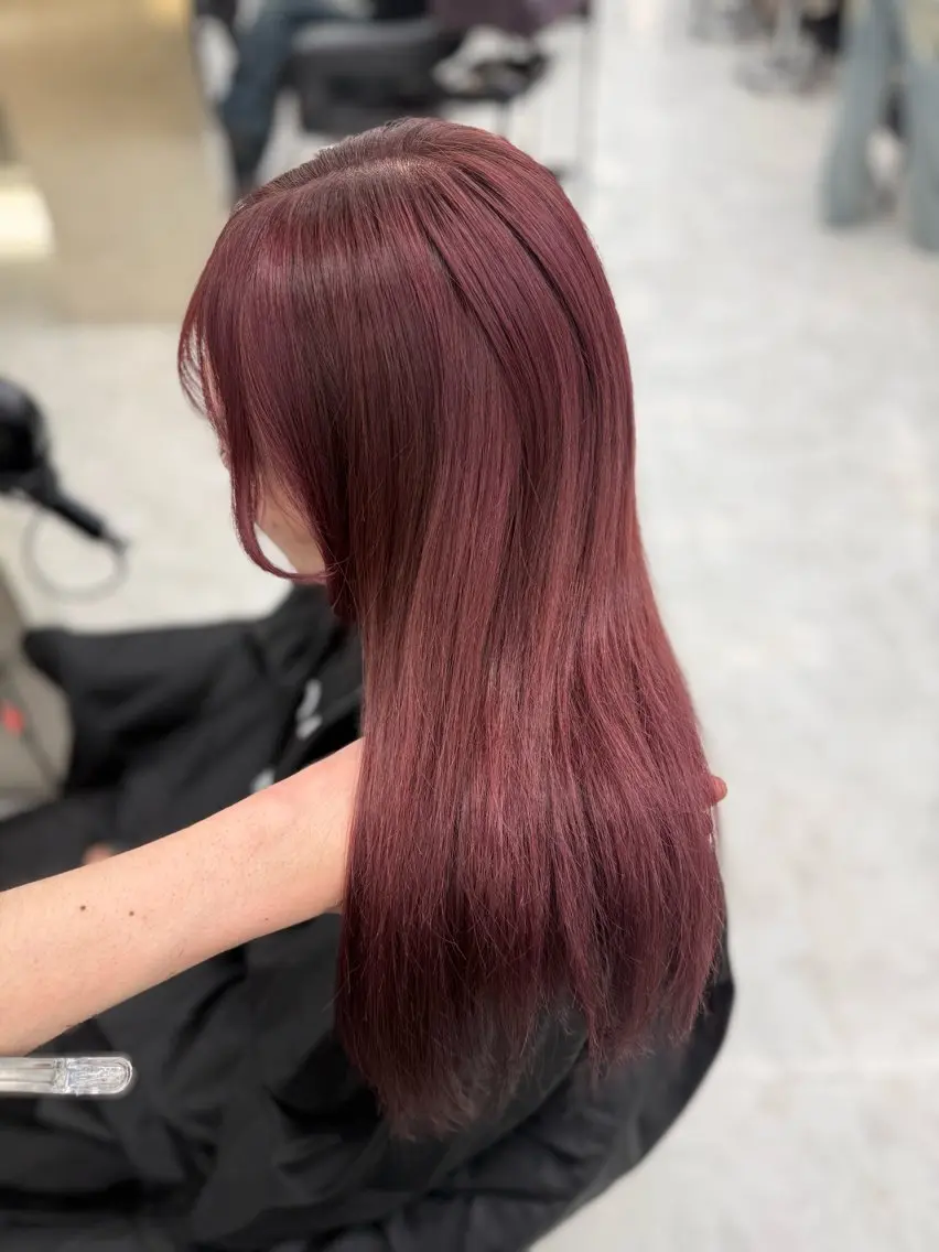 セミロング カラー ヘアアレンジ ケアカラー ヘアカラー ヘッドスパ ヘアセット ♥️渋谷の赤髪 トップ/らいる♥️のヘアスタイル