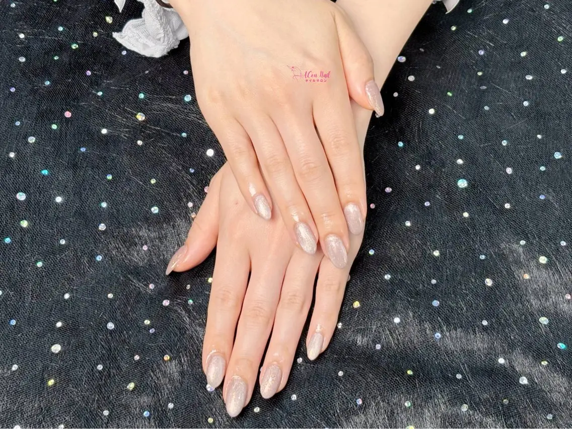 ネイル 桜ネイル 長さ出し フラワーネイル フレンチネイル ジェルネイル ハンドネイル ACon NailSalonのネイルデザイン