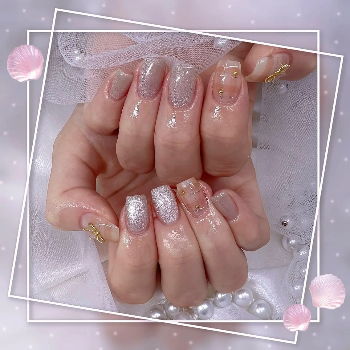ネイル チークネイル フレンチネイル グラデーション マグネットネイル マグネットフレンチ ハンドネイル ハンドケア Chill Nailsalonのネイルデザイン