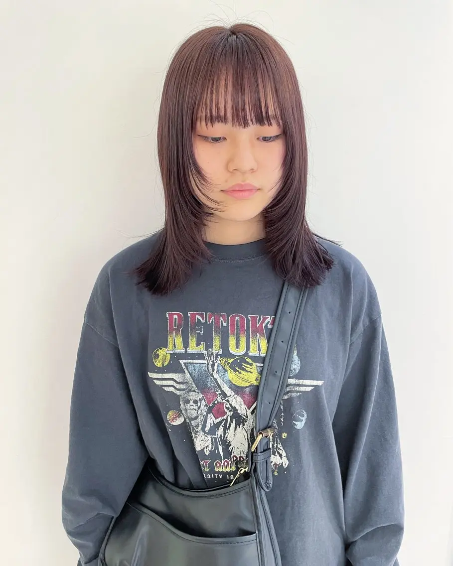 ミディアム カラー カット ヘアカラー ウルフ/ボブ/レイヤ ーカット◎ricoのヘアスタイル