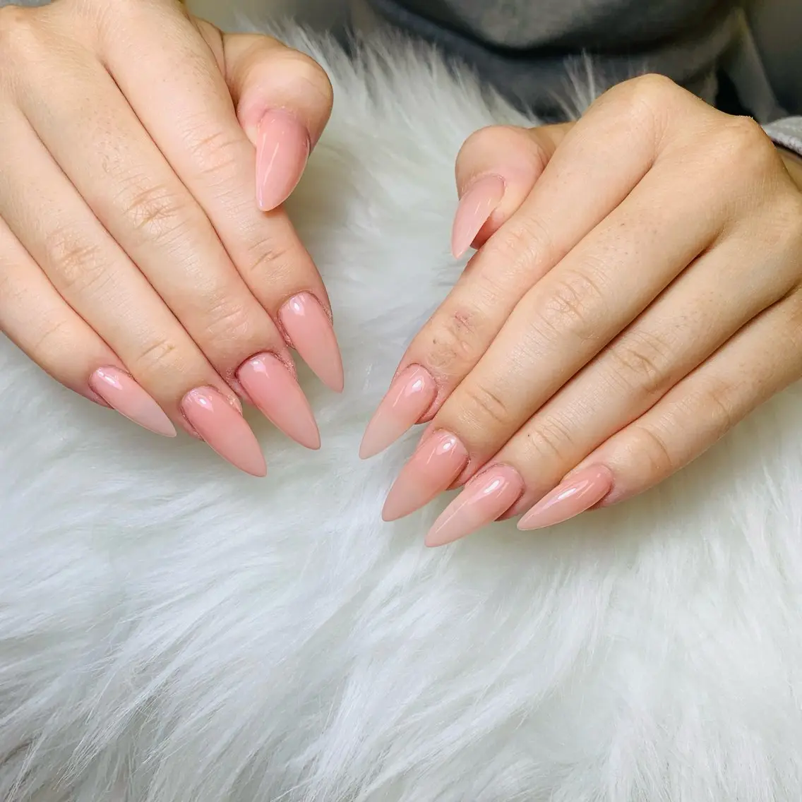 ネイル チークネイル 長さ出し フラッシュネイル フレンチネイル グラデーション ハンドネイル AN NAIL SALONのネイルデザイン