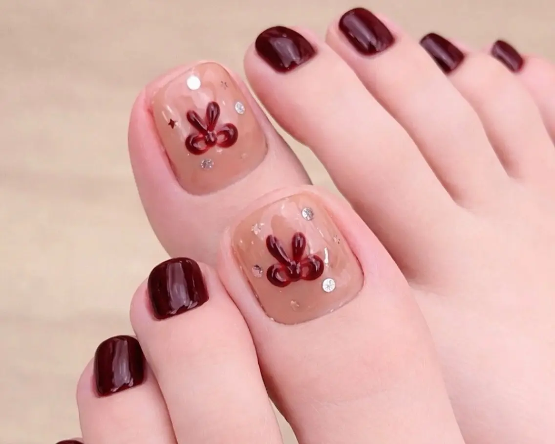 ネイル チークネイル 長さ出し フラッシュネイル フレンチネイル グラデーション フットネイル AN NAIL SALONのネイルデザイン