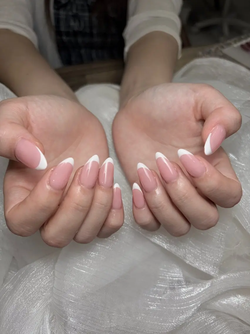 ネイル ハンドネイル ユリ🎀長さだし/ パラジェル/持ち込みのネイルデザイン