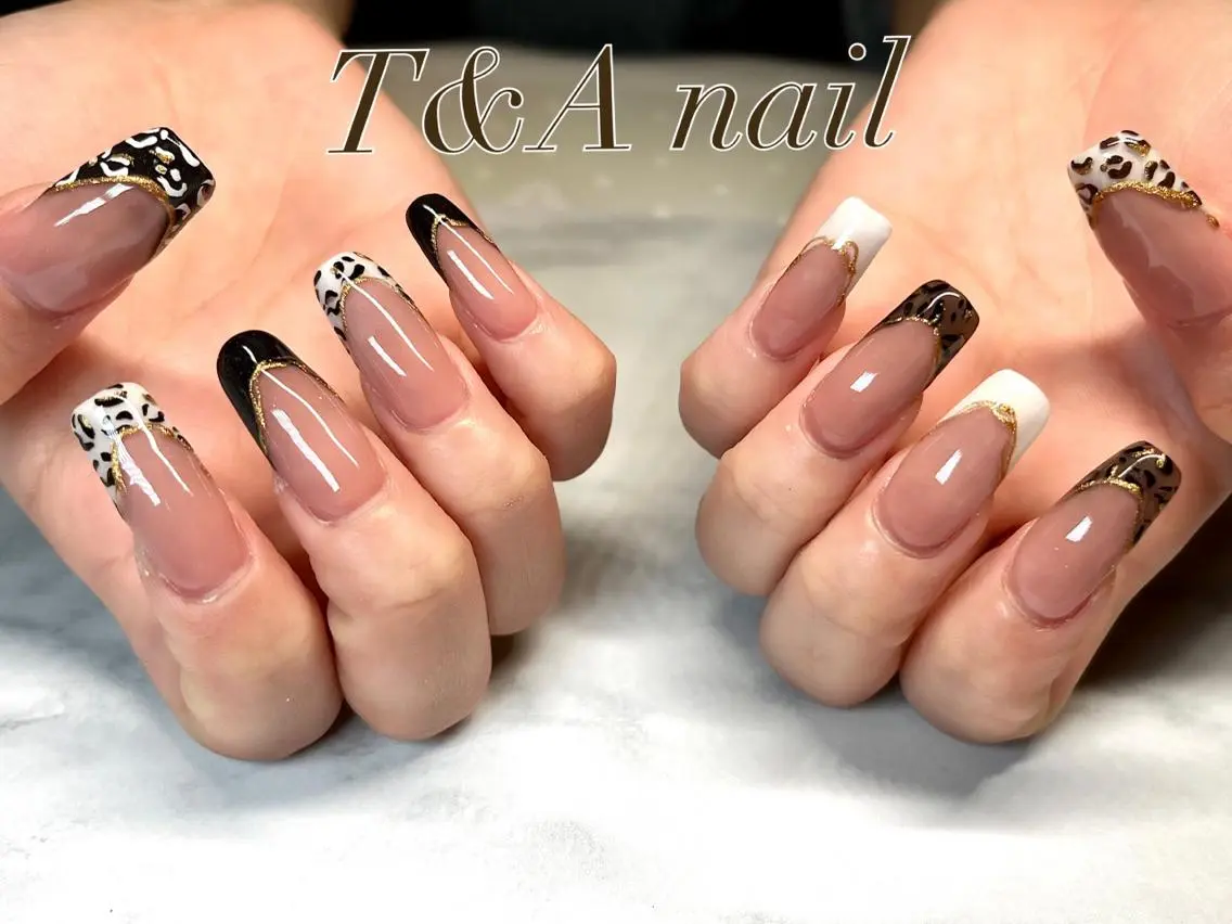 ロング ネイル 長さ出し フレンチネイル ジェルネイル ニュアンスネイル スカルプネイル T&A nailのネイルデザイン