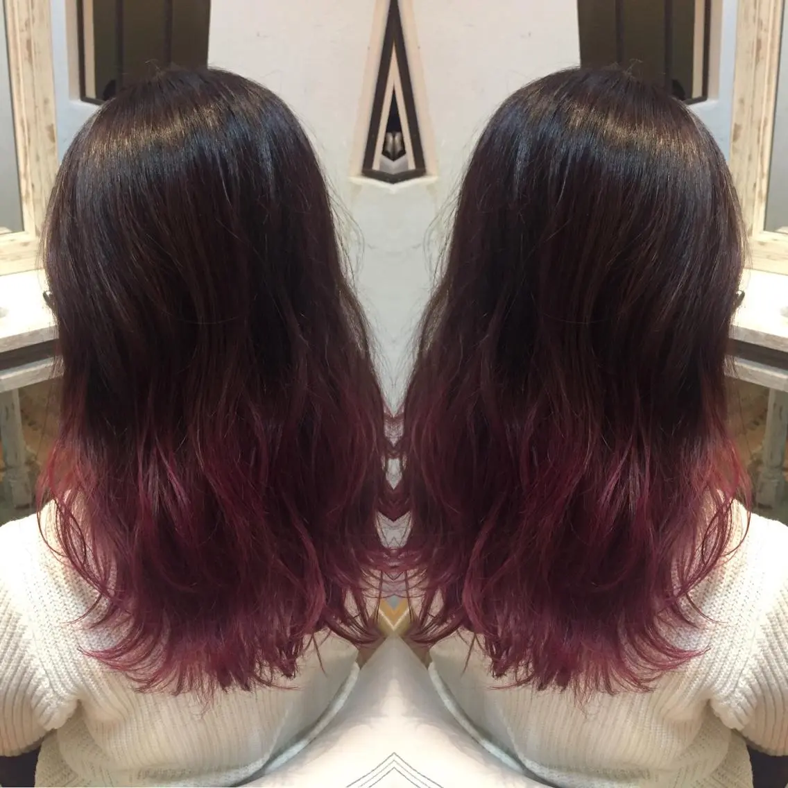 セミロング カラー パーマ ヘアアレンジ メンズ キッズ ネイル マツエク・マツパ グラデーションカラー ピンクカラー カラーマツエク グラデーション ピンク 新宿/髪質改善/ 美髪矯正✨浅江通友のヘアスタイル