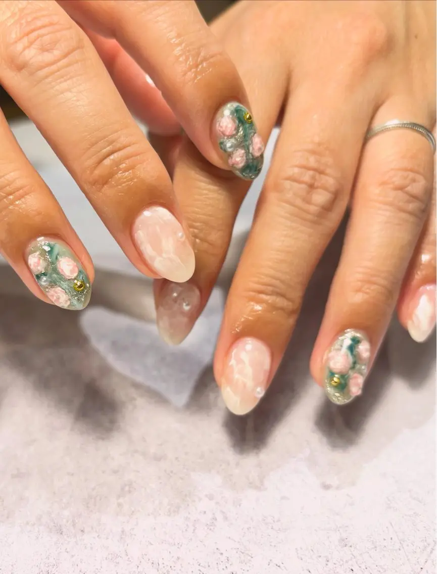 ネイル ハート ぷっくりネイル Nailist saiのネイルデザイン