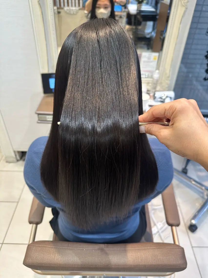 ロング 縮毛矯正 縮毛矯正 田畑 あやののヘアスタイル