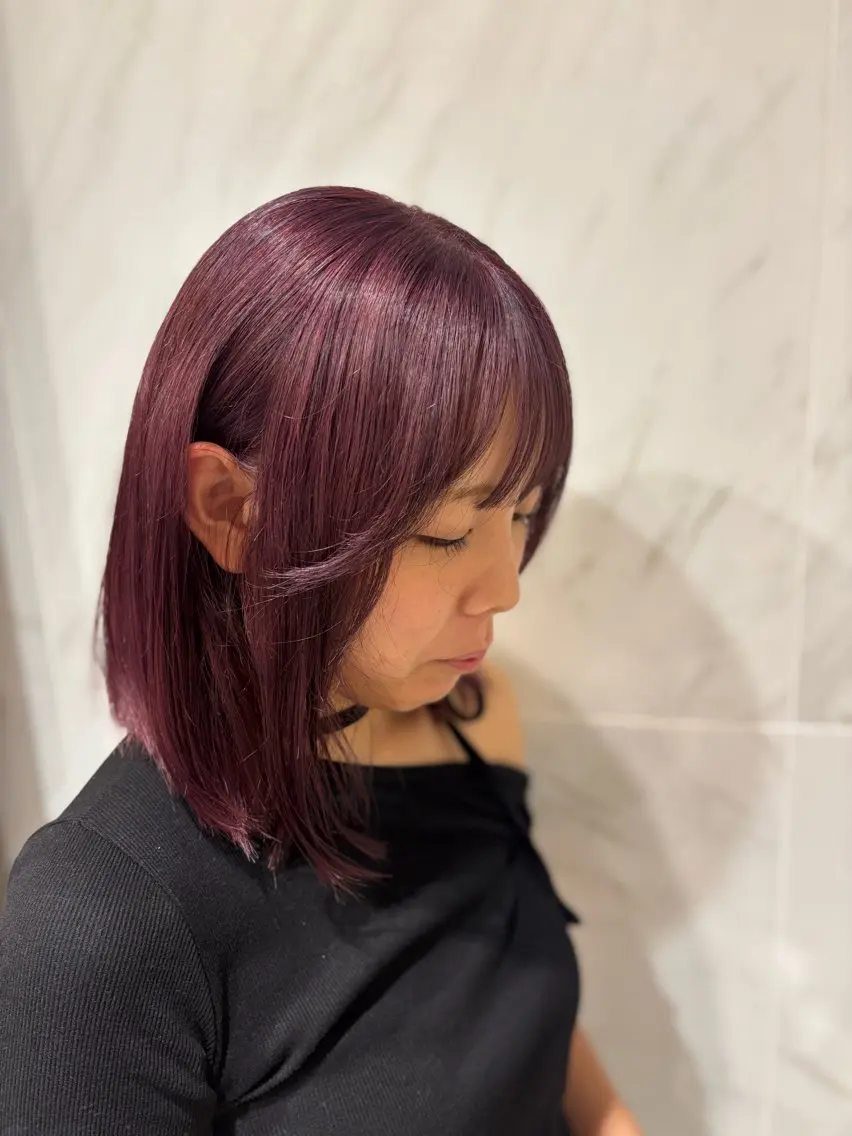 ミディアム カラー カシス ヘアカラー 🔮メンズカット🔮 misaのヘアスタイル