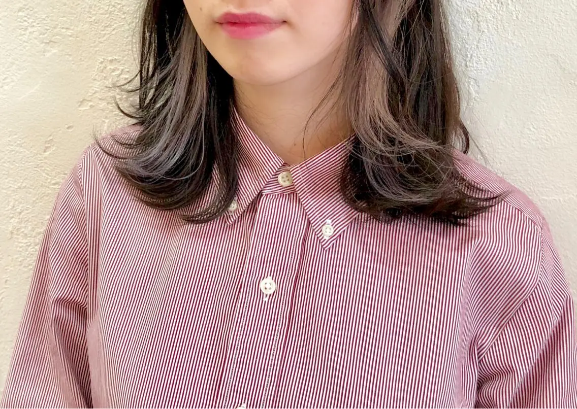 ミディアム カラー イヤリングカラー キノシタ ナオユキのヘアスタイル