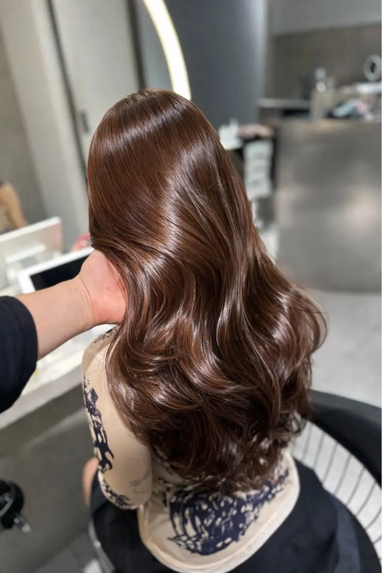 ロング カラー ブラウンカラー 透明感カラー ナチュラルブラウン ヘアカラー 佐渡優 365連勤する美容師のヘアスタイル