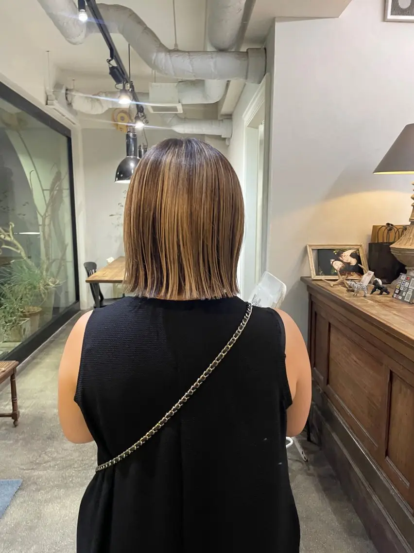 ミディアム ボブ 沼田 彩虹\カットモデルのヘアスタイル