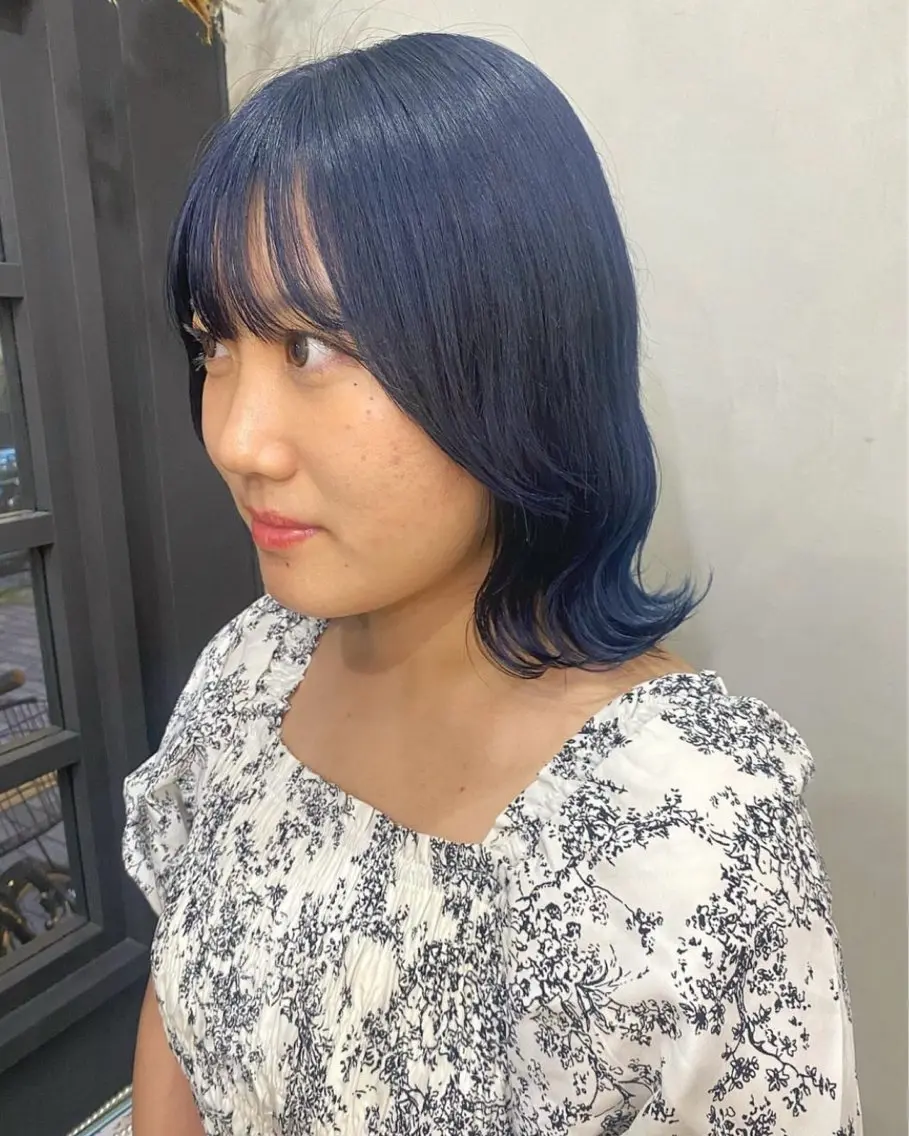 セミロング カラー ネイビーカラー ✨レディースカット モデル募集✨イブキのヘアスタイル