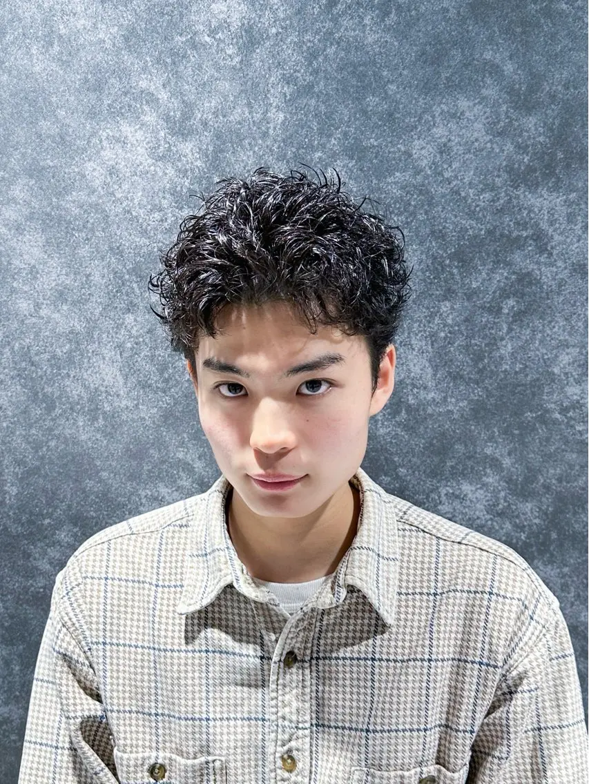 【学生に大人気🤩】スパイキーショート＋ピンパーマ＋前処理剤［施術時間150分］［メンズパーマ］の写真