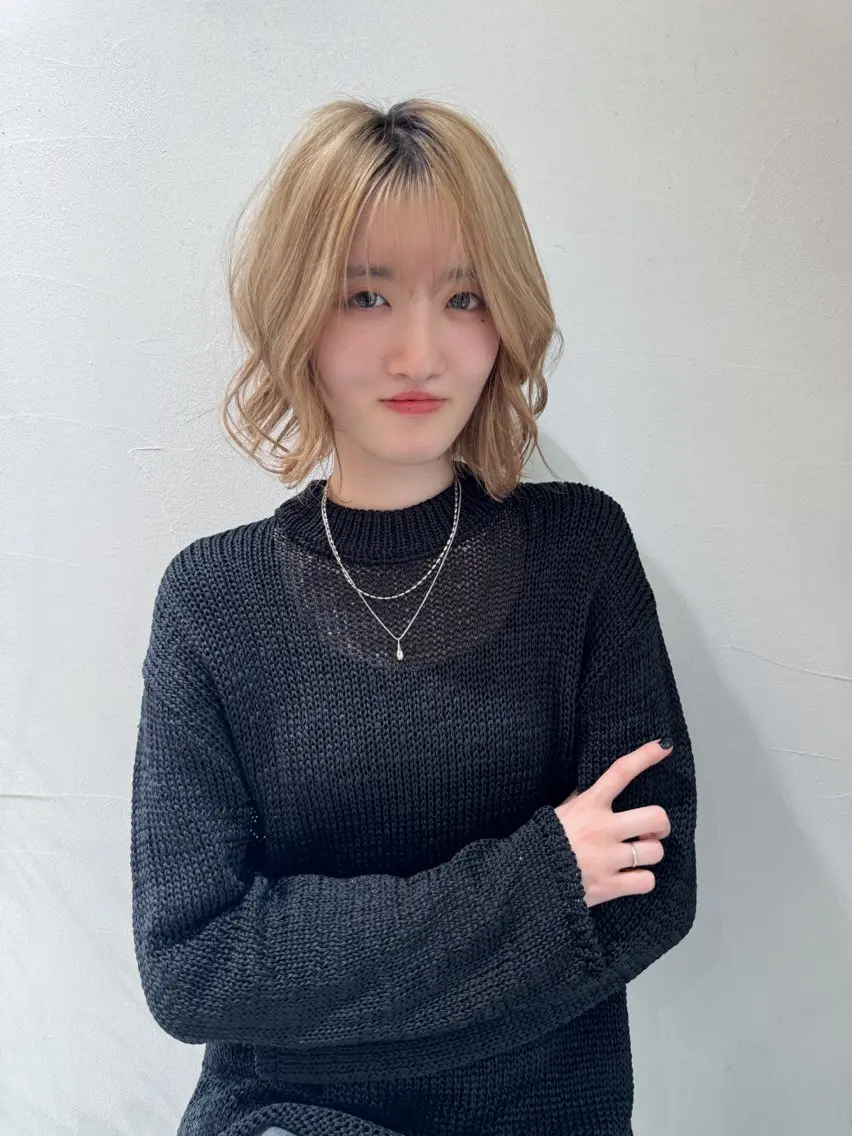 ミディアム カット パーマ 🫧ボブ／縮毛矯正／ 小顔／ゆーな🫧のヘアスタイル