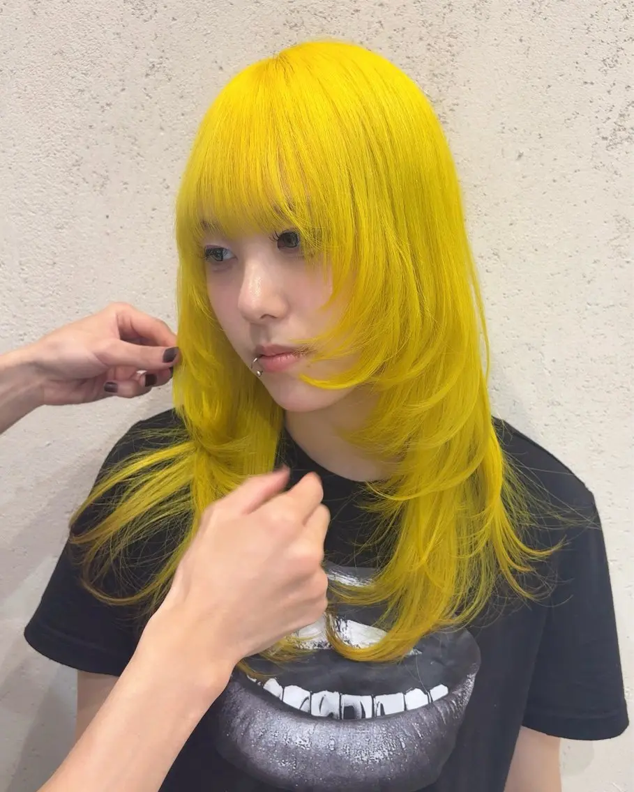 セミロング ヘアカラー トリートメント ハイトーン/名駅 ここなのヘアスタイル