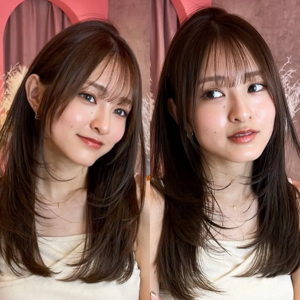 セミロング カラー 山崎/ボブ縮毛矯正 レイヤー髪質改善のヘアスタイル