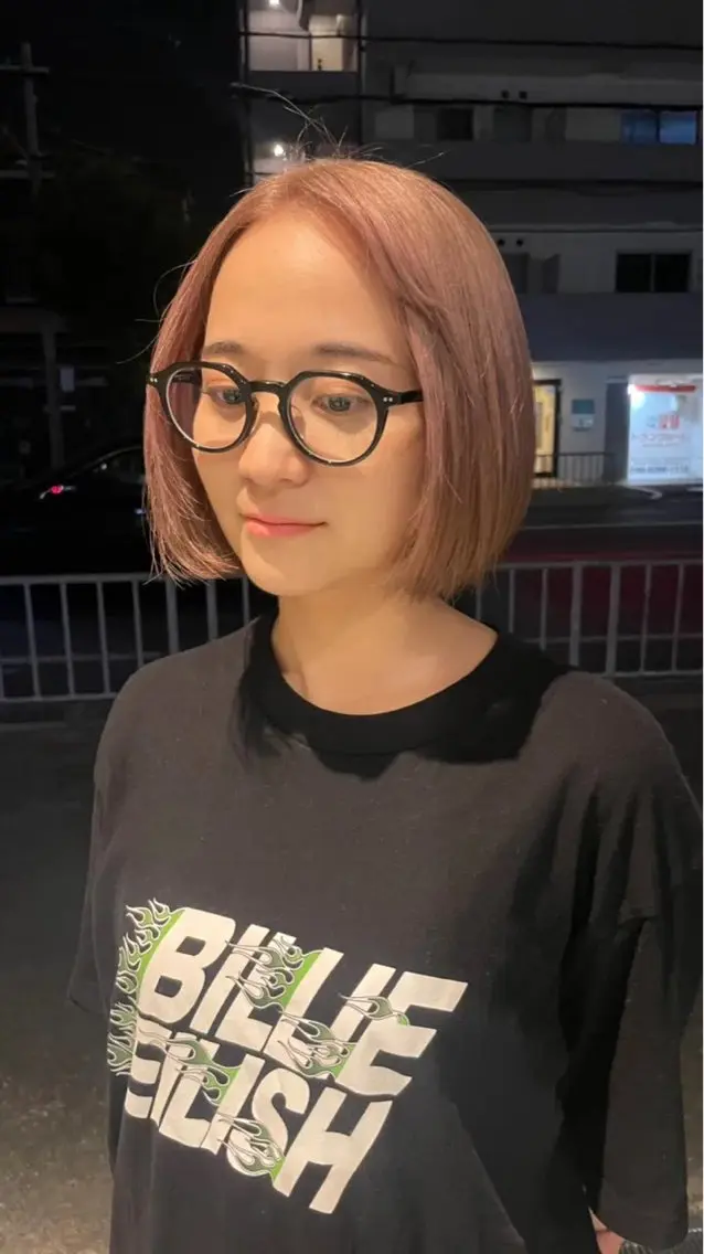 カラー ベージュカラー ピンクカラー ピンクベージュ パーマ/透明感カラー 小松のヘアスタイル