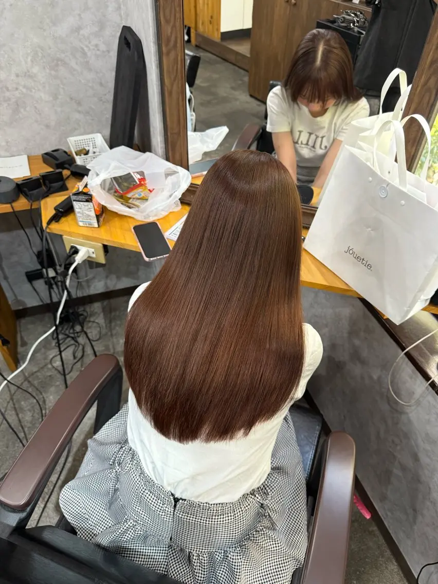 ロング カラー カット ヘアカラー トリートメント 髪質改善 /絹髪🫧ゆたかのヘアスタイル