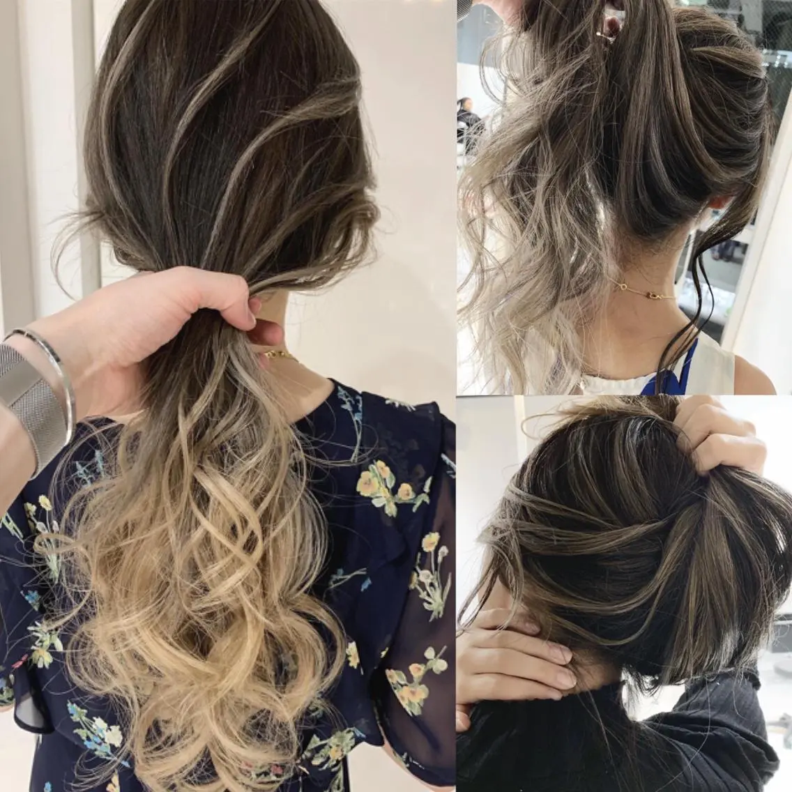 ロング カラー ヘアアレンジ ベージュカラー グラデーションカラー ハイライトカラー くせ毛 外国人風カラー 阿部 圭悟のヘアスタイル