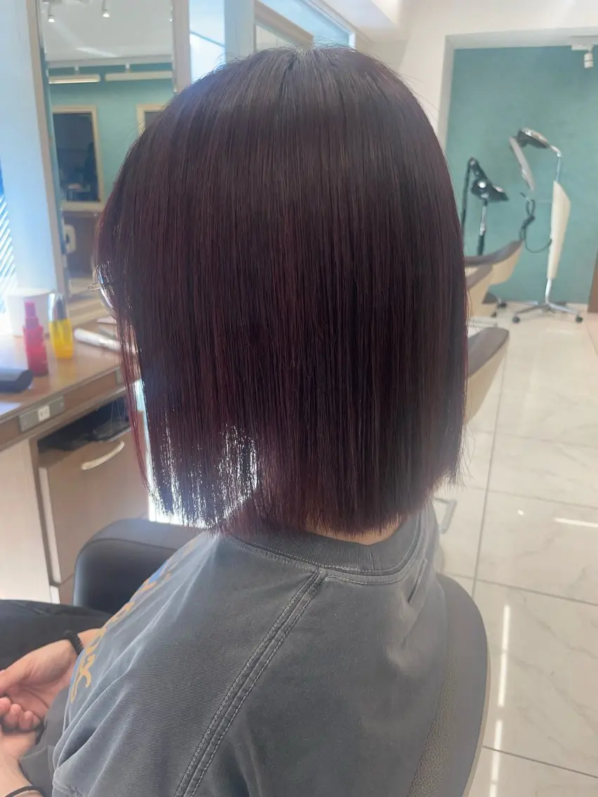 ミディアム カラー レッドカラー カット ヘアカラー 店長福島成美/髪質 改善縮毛矯正/カラーのヘアスタイル