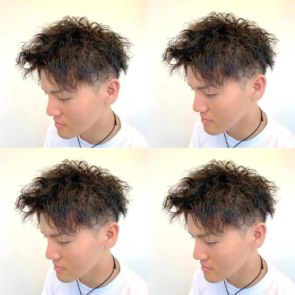 ショート メンズ パーマ メンズパーマ メンズツイストパーマ 刈り上げ ツイストパーマ 盛林 桜成のヘアスタイル