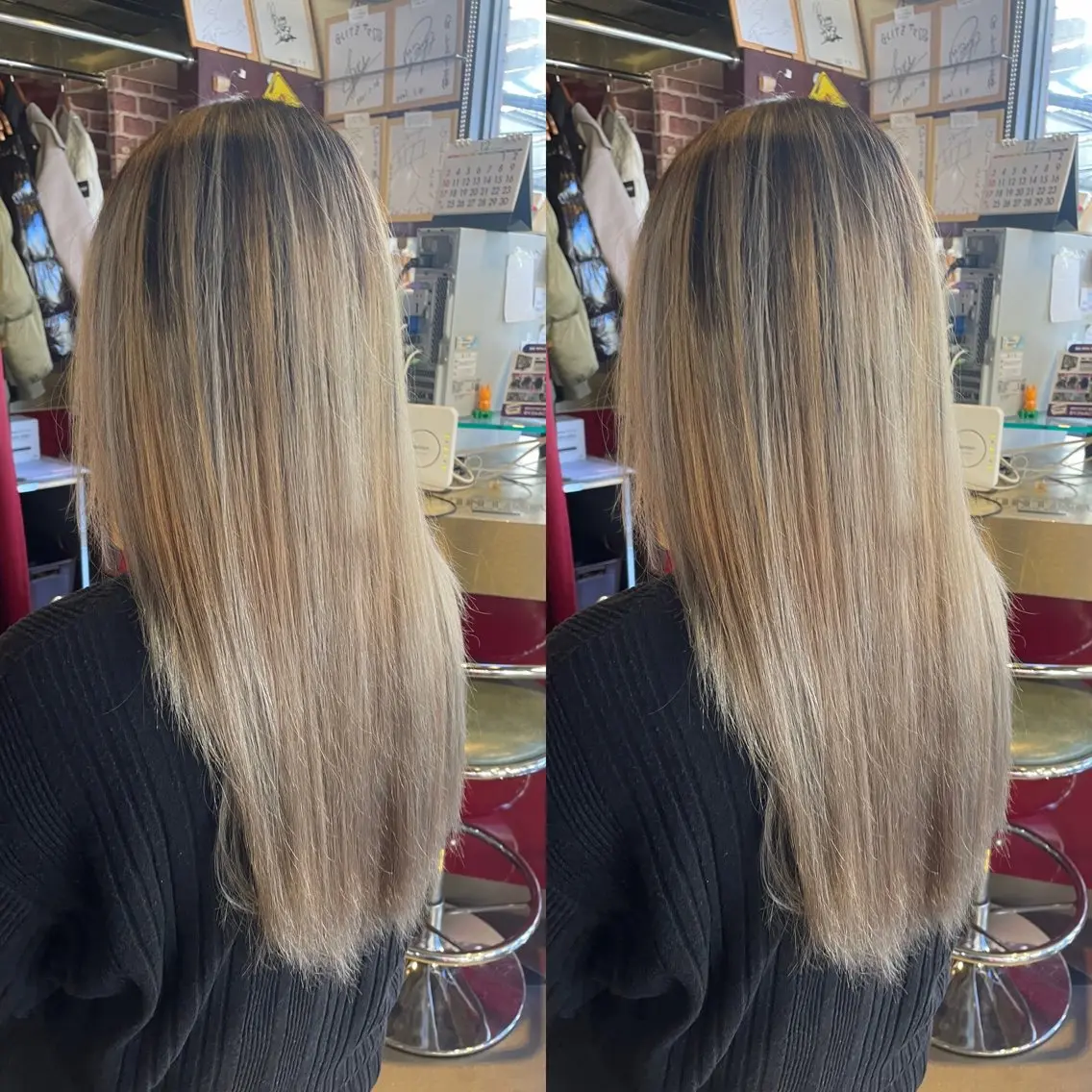 ロング カラー バレイヤージュ ブリーチ ブロンド ケアブリーチ レイヤーカット 👑派手髪/カット 👑ANRYのヘアスタイル