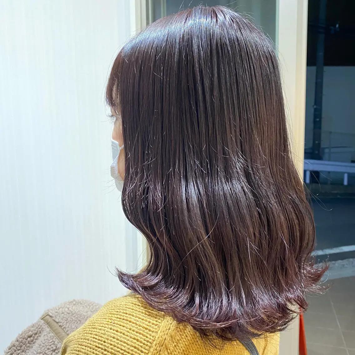ミディアム カラー ラベンダーカラー カット 神奈川大学最寄り白楽 三本松巧のヘアスタイル