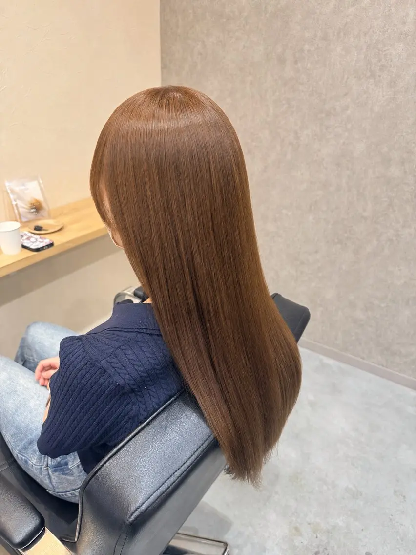 セミロング ヘアカラー 透明感カラー🫧 🍒久留米美容室のヘアスタイル