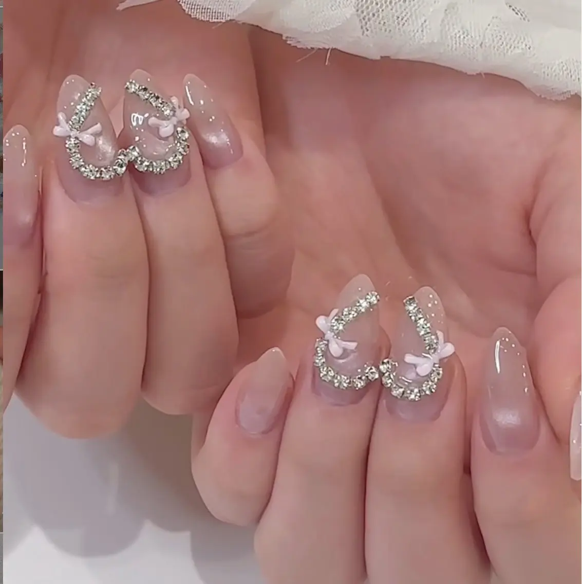 ネイル アートネイル 桜ネイル フレンチネイル ハート 韓国ネイル Floria nail salonのネイルデザイン