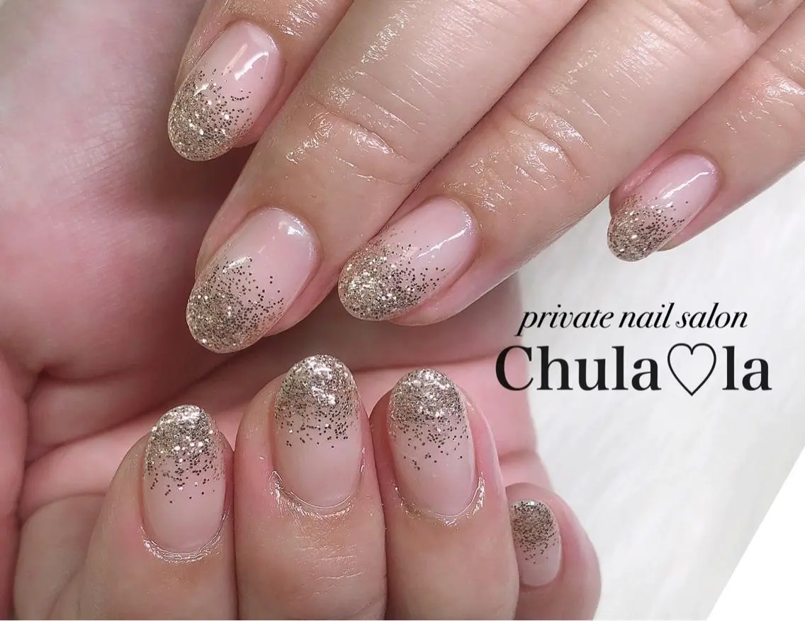 ネイル ラメ(グリッター) ラメグラデーション ワンカラーネイル Chula♡la 豊見城市高安のネイルデザイン