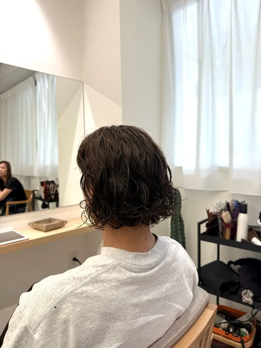 ミディアム パーマ ミディアムパーマ ボブ 田辺 一樹のヘアスタイル