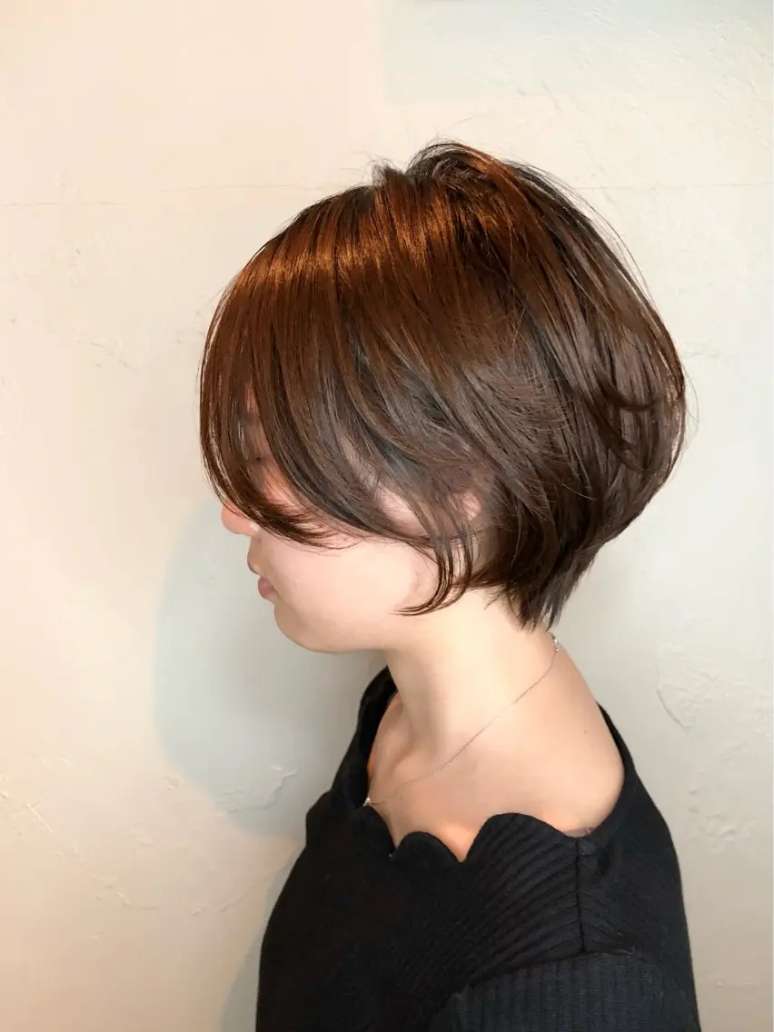 ショート カラー カット ヘアカラー トリートメント ショート/ボブ/ メンズ/縮毛矯正のヘアスタイル