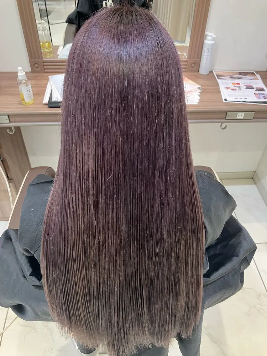 ロング カラー グレージュ ラベンダーカラー ラベンダーグレージュ ラベンダーグレー ☂️Ash 新杉田☂️山本のヘアスタイル