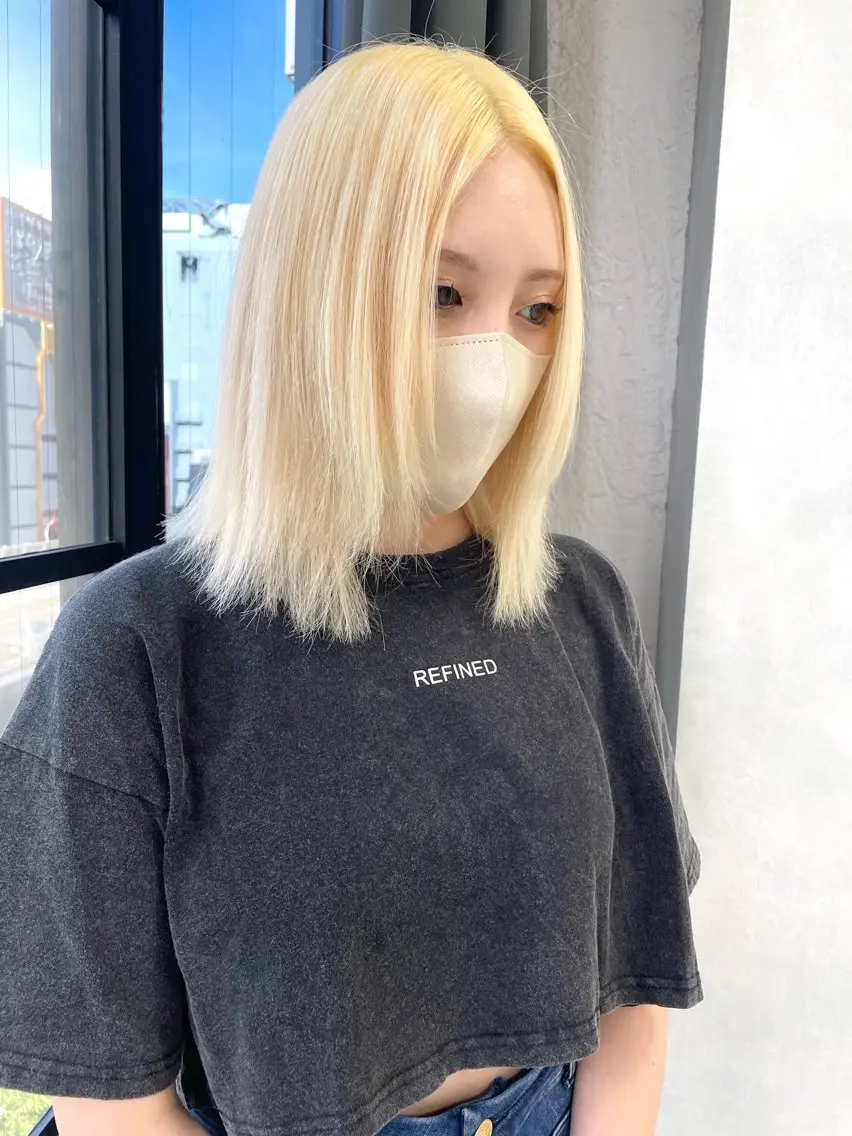 ミディアム カラー カット ヘアカラー トリートメント Acchon/心斎橋 💚ダブルカラーのヘアスタイル
