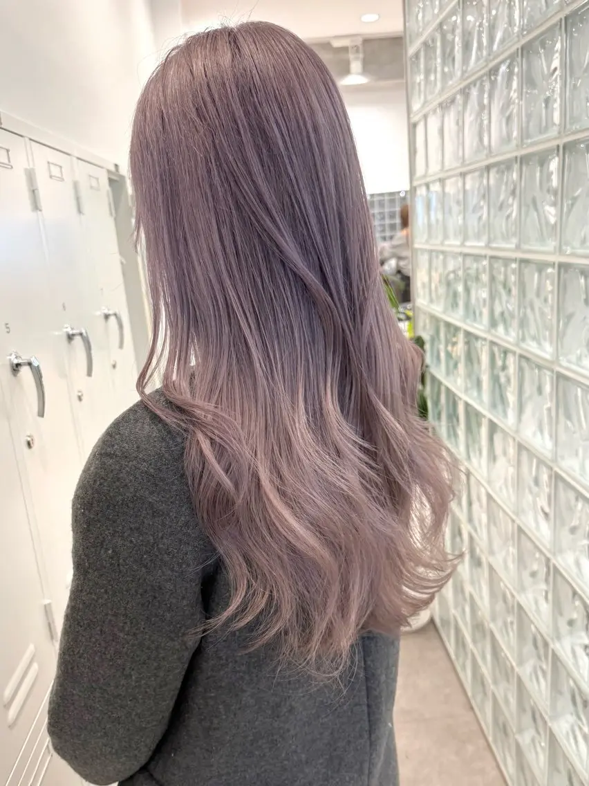 ロング カラー ベージュカラー ラベンダーカラー ラベンダーベージュ カット ヘアカラー 原宿ブリーチカラー /三村克彦のヘアスタイル