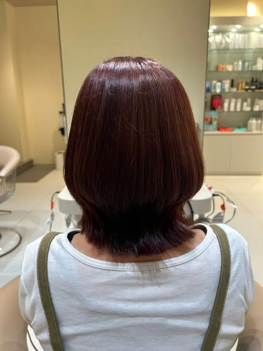 ミディアム カラー ヘアカラー トリートメント 長田 永遠のヘアスタイル