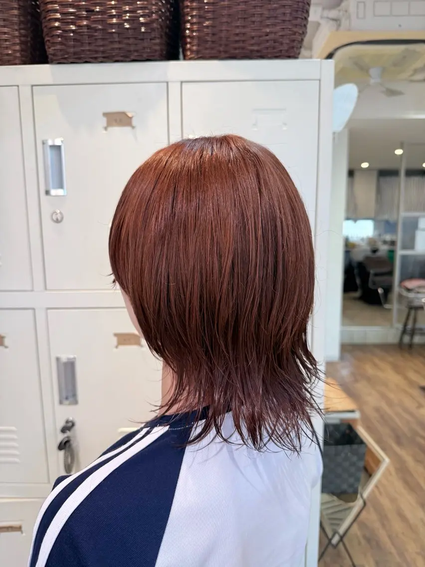ミディアム カラー ベージュカラー ピンクカラー ピンクベージュ 🍒せいら🍒 /艶・暖色カラーのヘアスタイル