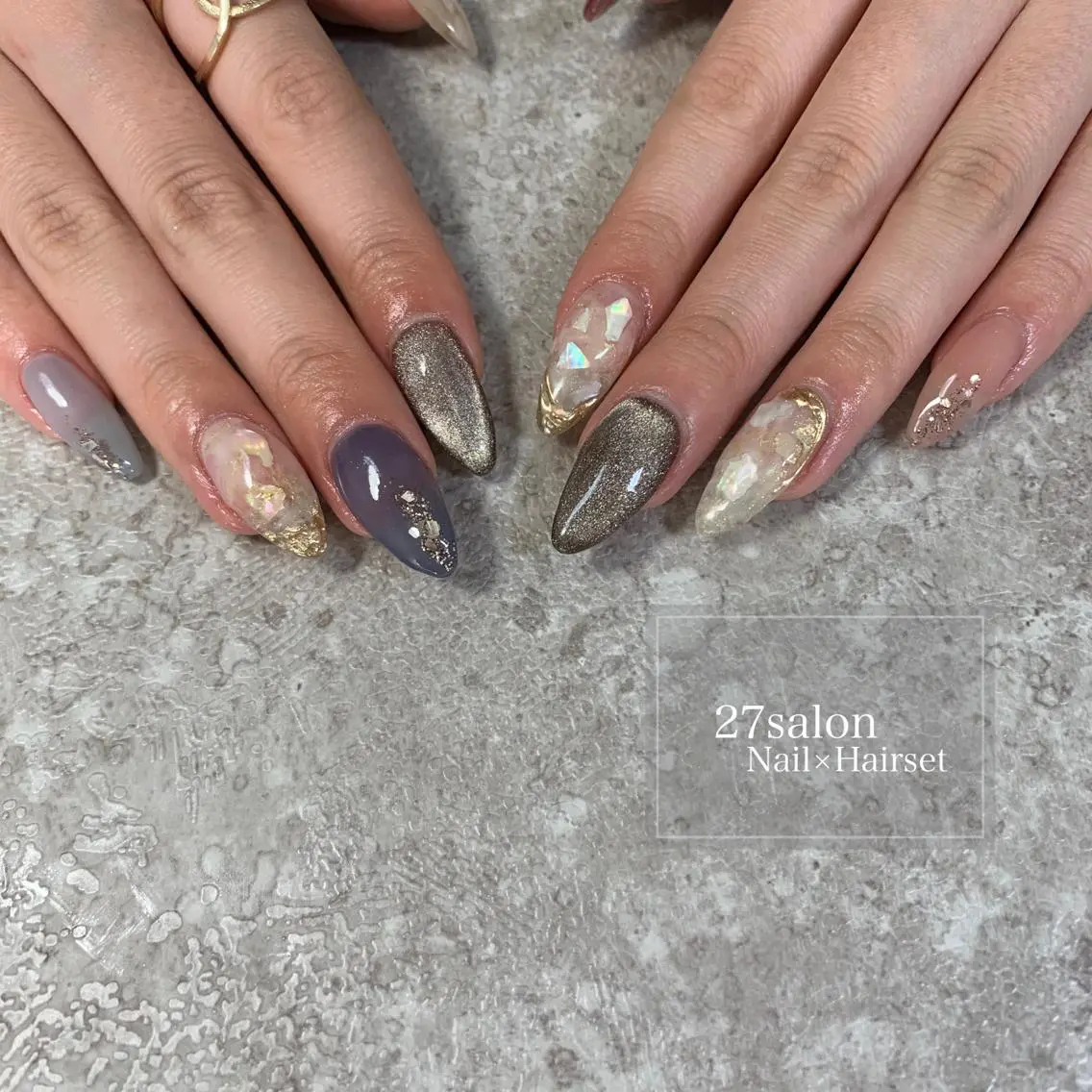 ネイル マグネットネイル 27salon yuinaのネイルデザイン
