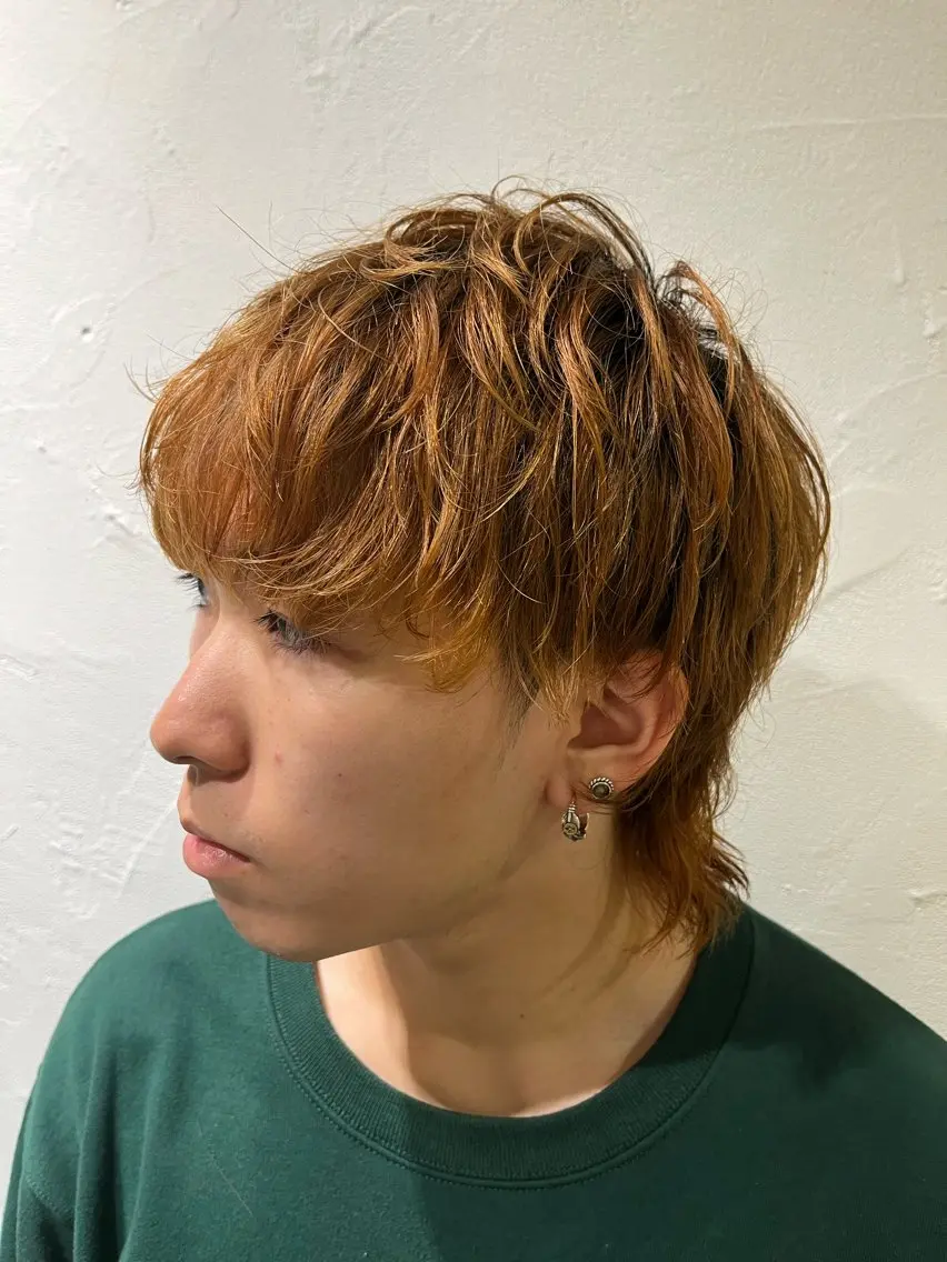ショート メンズ マッシュウルフ マッシュ メンズパーマ メンズウルフカット ウルフカット 美容室stadium 横田ジュンコのヘアスタイル