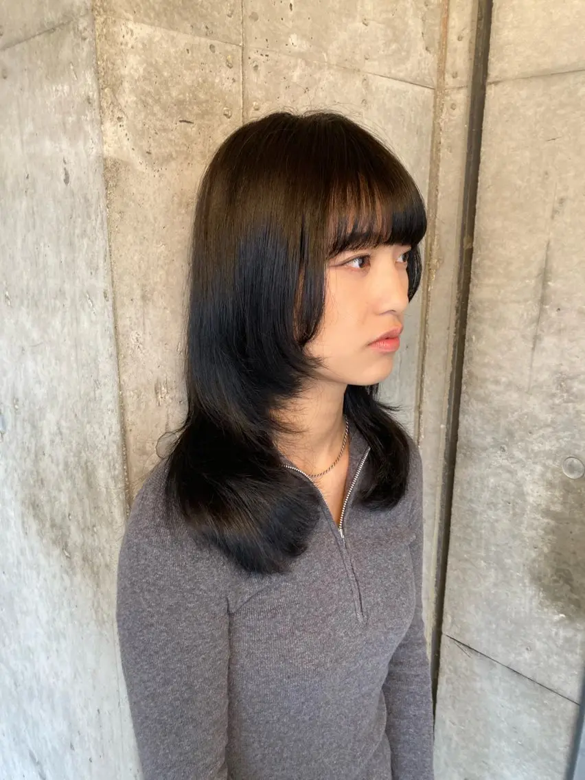 セミロング カット 横浜美容室/暖色系 michika🌹のヘアスタイル