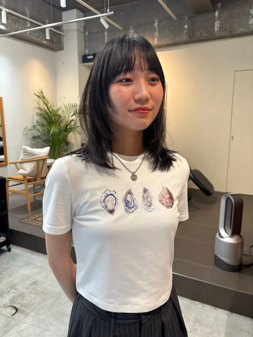 ミディアム 縮毛矯正 トリートメント 永田 愛莉のヘアスタイル