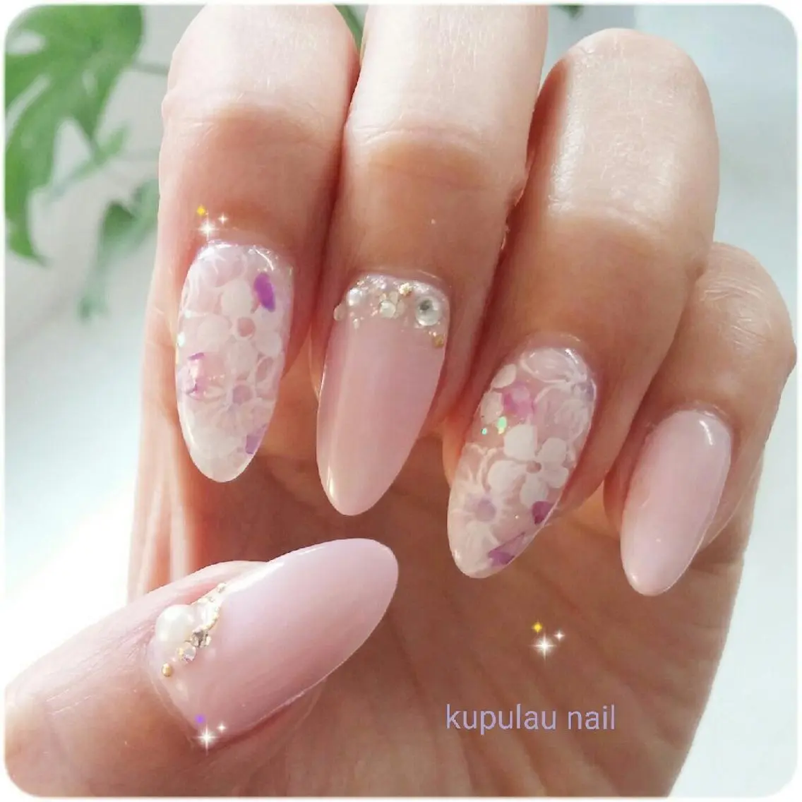 ネイル フラワーネイル ニュアンスネイル ピンク ハンドネイル * haruのネイルデザイン