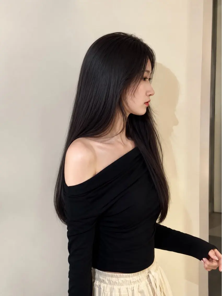 ロング カット 縮毛矯正 トリートメント YUTO 韓国美容師 레이어드컷,韓国ヘアのヘアスタイル