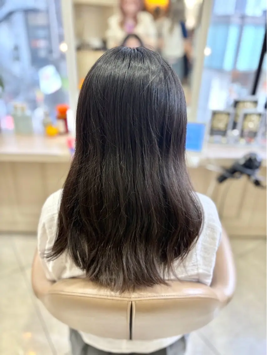 ロング 横浜|韓国レイヤー| 暖色カラー|まなとのヘアスタイル
