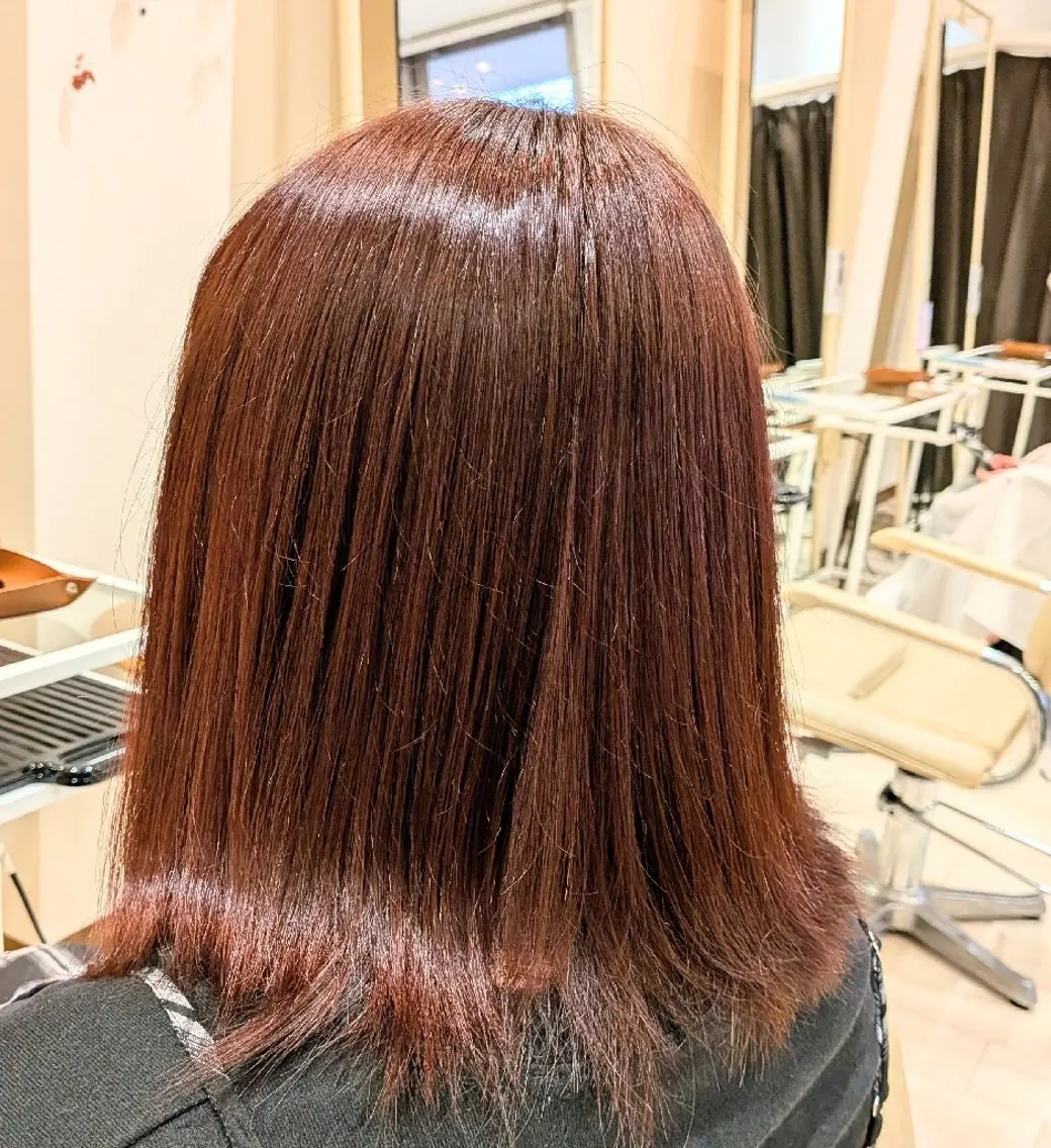 ミディアム ピンクブラウン ヘアカラー 深田 和瑛のヘアスタイル