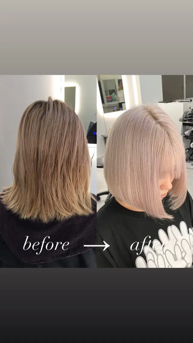 カラー ベージュカラー ブリーチ ダブルカラー グレージュ ハイトーンカラー 大阪ケアブリーチ/ ミルクティーベージュのヘアスタイル