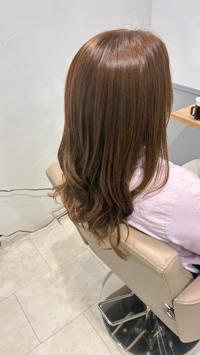 ロング カラー ベージュカラー ミント ミントベージュ ヘアカラー SOUPLE. みゆうのヘアスタイル